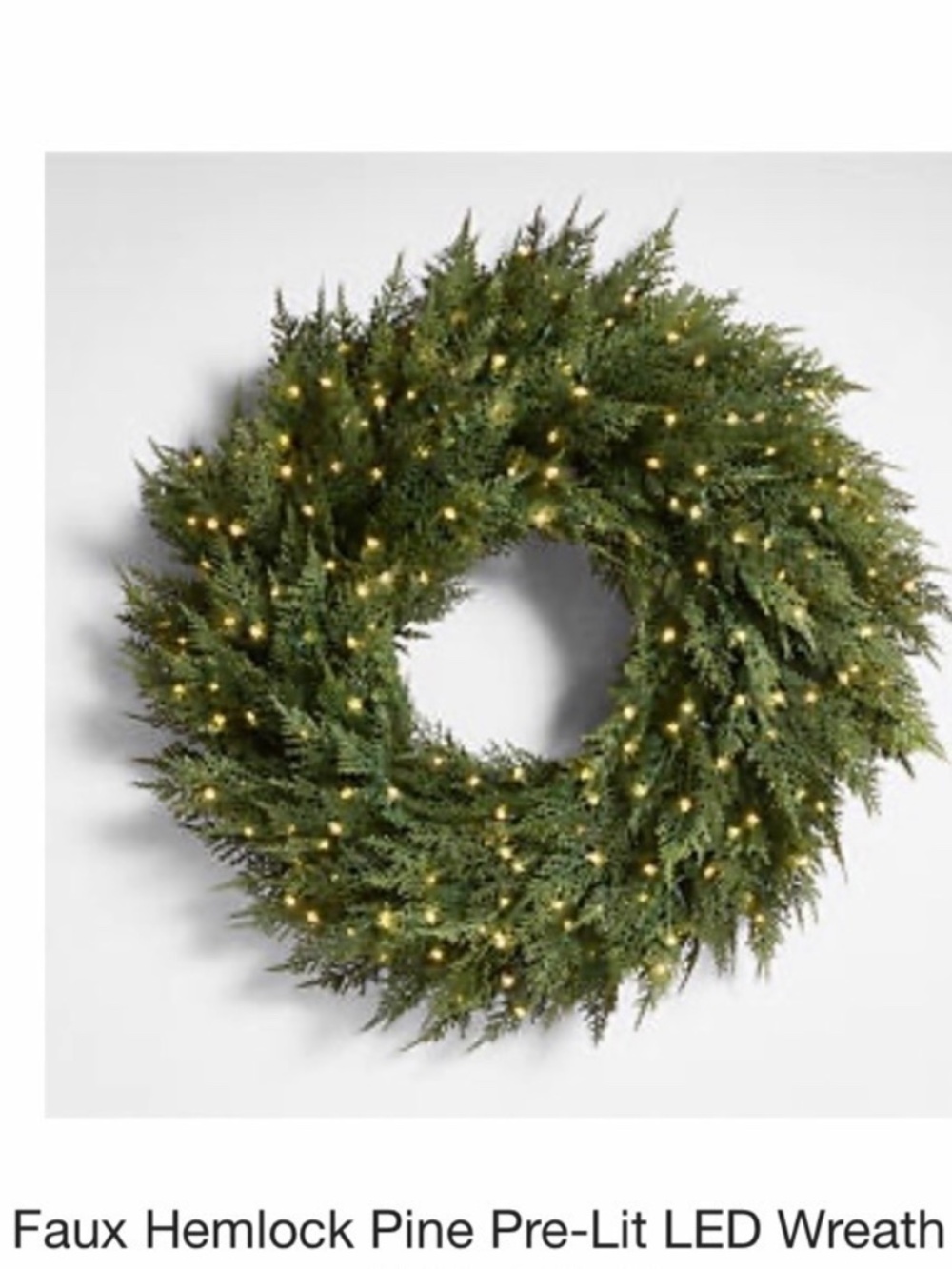 Crate & Barrel Faux pre-lit Wreath